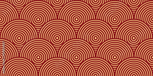 Wallpaper Mural Happy Chinese new year pattern seamless vector. Wallpaper with chinese wave pattern on red background. Modern luxury oriental illustration for cover, banner, website, decor. Torontodigital.ca