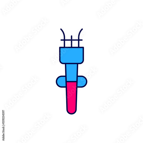 Filled outline Torch flame icon isolated on white background. Symbol fire hot, flame power, flaming and heat. Vector