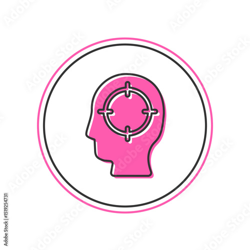 Filled outline Head hunting icon isolated on white background. Business target or Employment sign. Human resource and recruitment for business. Vector