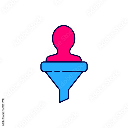 Filled outline Head hunting icon isolated on white background. Business target or Employment sign. Human resource and recruitment for business. Vector