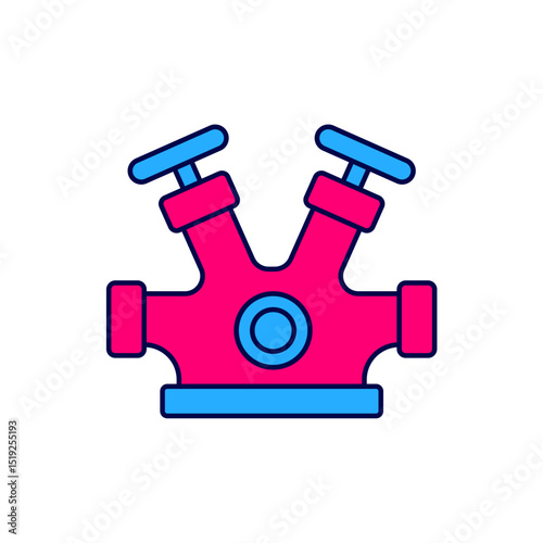 Filled outline Fire hydrant icon isolated on white background. Vector