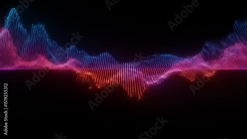 Abstract visualization of sound waves in vibrant colors against a dark background, creating dynamic energy photo