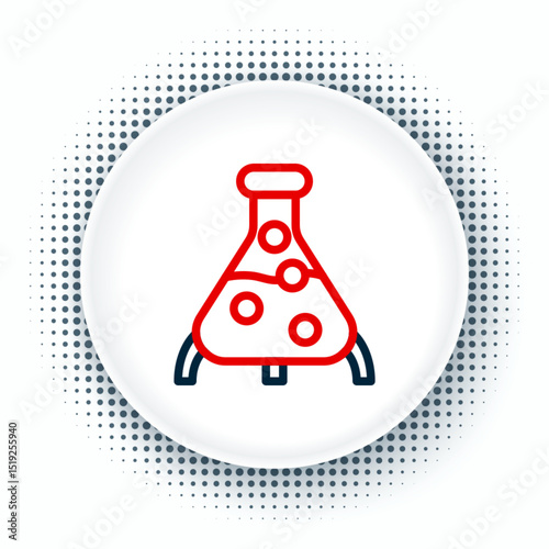 Line Test tube and flask chemical laboratory test icon isolated on white background. Laboratory glassware sign. Colorful outline concept. Vector