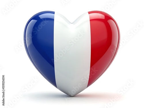 Free Download French flag heart isolated on white background represents love for france and its national identity with its iconic tricolor design - GFXLoad