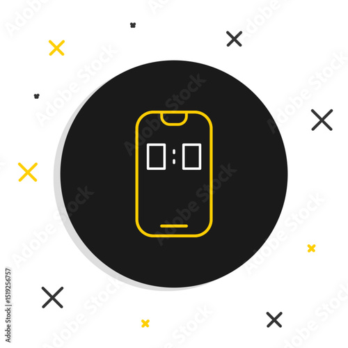 Line Alarm clock app smartphone interface icon isolated on white background. Colorful outline concept. Vector