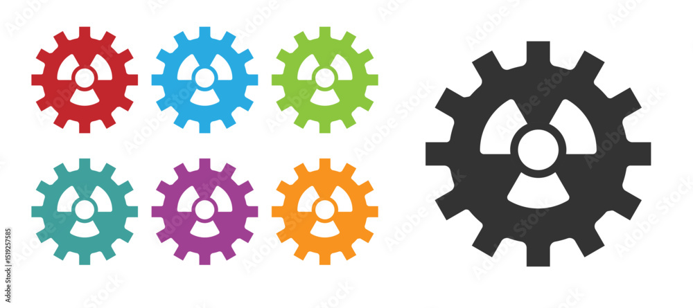 Black Radioactive icon isolated on white background. Radioactive toxic symbol. Radiation hazard sign. Set icons colorful. Vector Black Radioactive icon isolated on white background. Radioactive toxic symbol. Radiation hazard sign. Set icons colorful. Vector