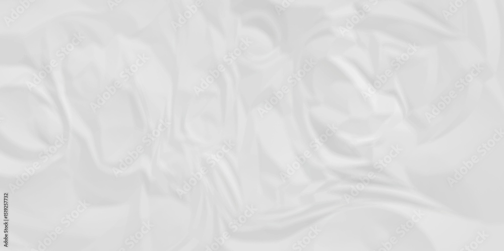 Fototapeta premium White fabric background. white crumpled paper background texture pattern overlay. wrinkled high resolution arts craft and Seamless white crumpled paper. 