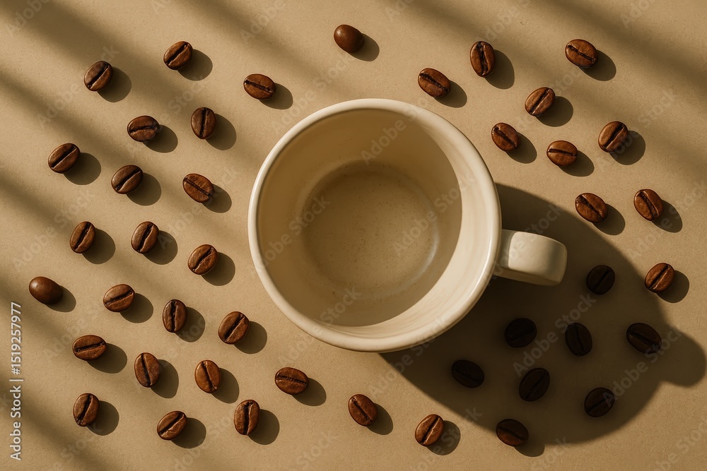 Obraz premium Coffee Bean and Empty Cup