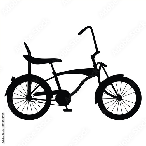 Vintage Lowrider Bicycles Vector. Low Rider Bicycle Illustration Set, Black and White Silhouettes. Collection of Different Lowrider Bicycles, Perfect for Logos, Designs, and More.