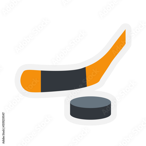 Ice Hockey Stick and Puck Emoji
