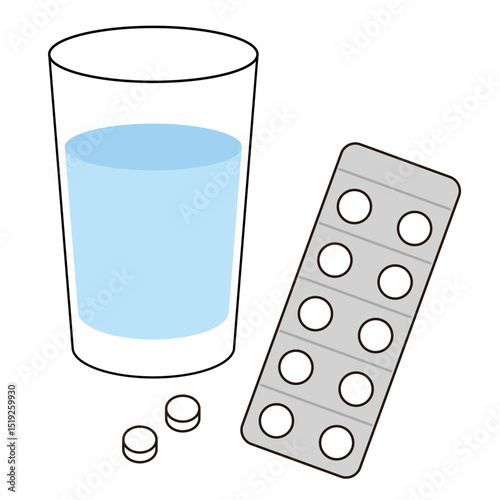 薬のシートと水