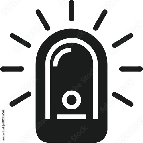 Emergency sos button silhouette design with radiating glow for instant help vector