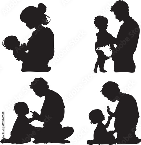 Parental Love and Care Silhouettes