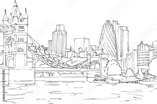 london city landscape sketch