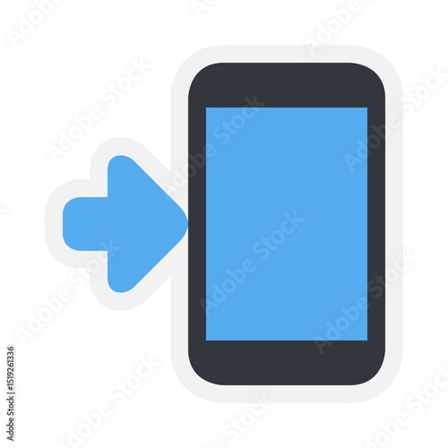 Mobile Phone with Arrow Emoji
