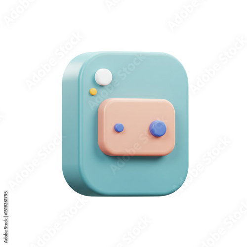 3D rendered camera icon, minimalist design, perfect for digital marketing or website design
