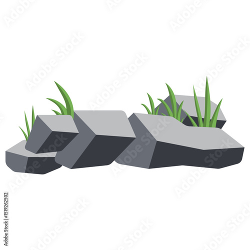 Rock with Grass