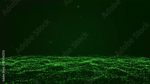Technology background seamless looping exploding green particles innovation. Futuristic abstract digital design explosion burst dynamic motion movement energy particle artwork