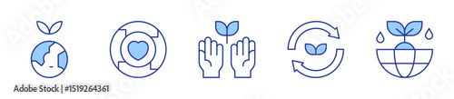 sustainability, earth, ecologism, ecology. Sustainability Icon vector illustration. Line Duotone style. Editable stroke