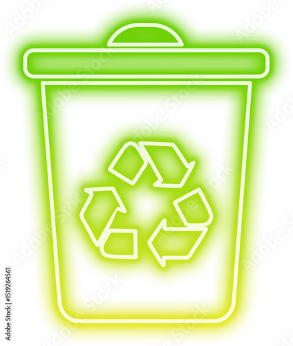 Neon Recycle Bin Sign