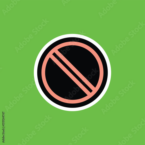 Forbidden sign graphic with transparency available for various design projects