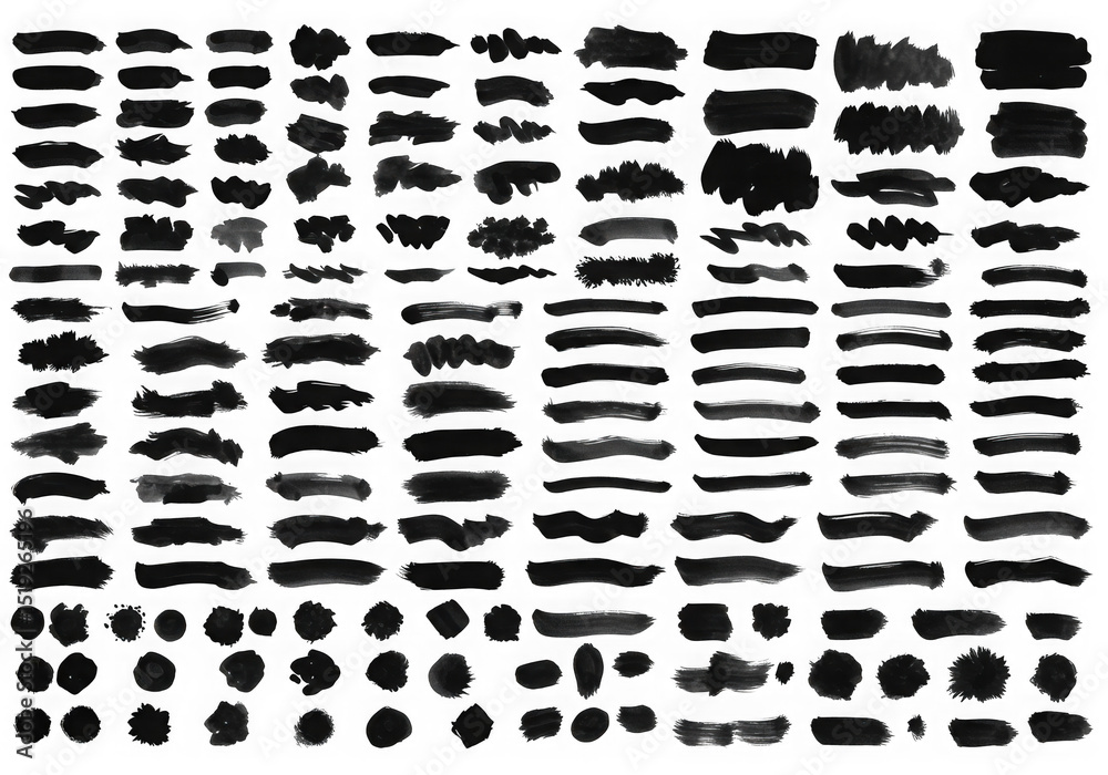 Fototapeta premium Collection of watercolor brush strokes isolated on transparent background