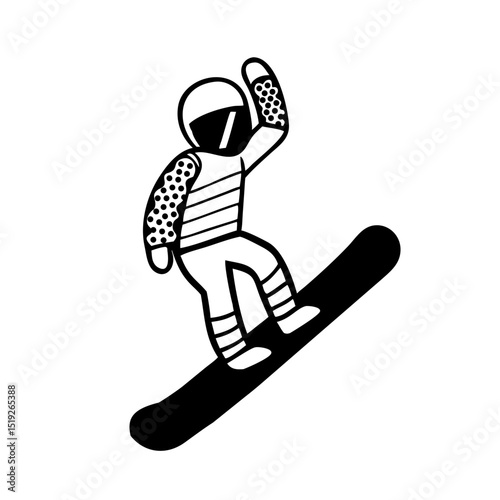 Snowboarder riding a snowboard, extreme sports  concept