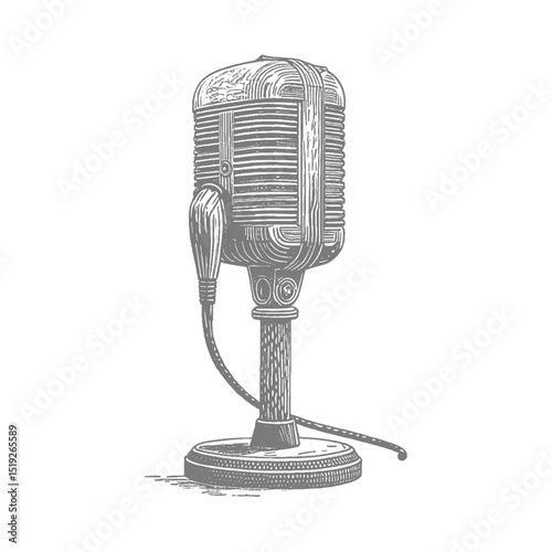 Vintage Microphone Illustration