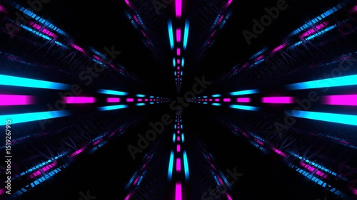 Cyan and Pink Extraterrestrial Neon Glow Cyber ​​Highway Background VJ Loop in 4K