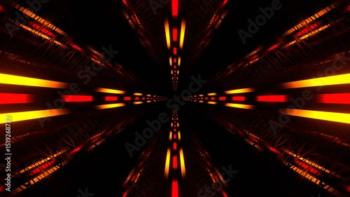 Orange and Red Extraterrestrial Neon Glow Cyber ​​Highway Background VJ Loop in 4K