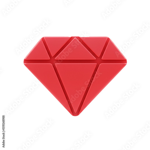 A simple, bright red diamond illustration, perfect for design and conceptual projects