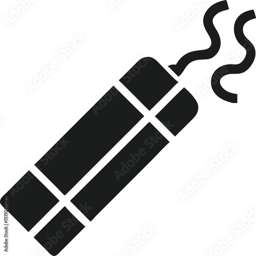 Black silhouette fuse design depicting burning wire with minimalist style