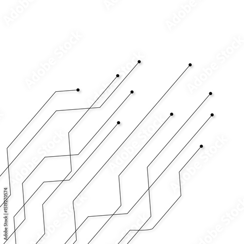 digital technology electronics circuit board elements on white 