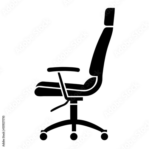 Modern office chair with armrests and wheels. Ergonomic chair design ensures comfort and support for long work sessions. This stylish chair is perfect for home office setup or workspace design.