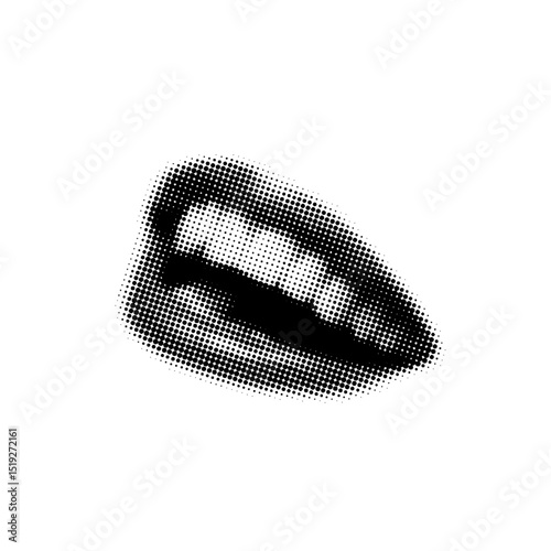 Halftone smile human mouth