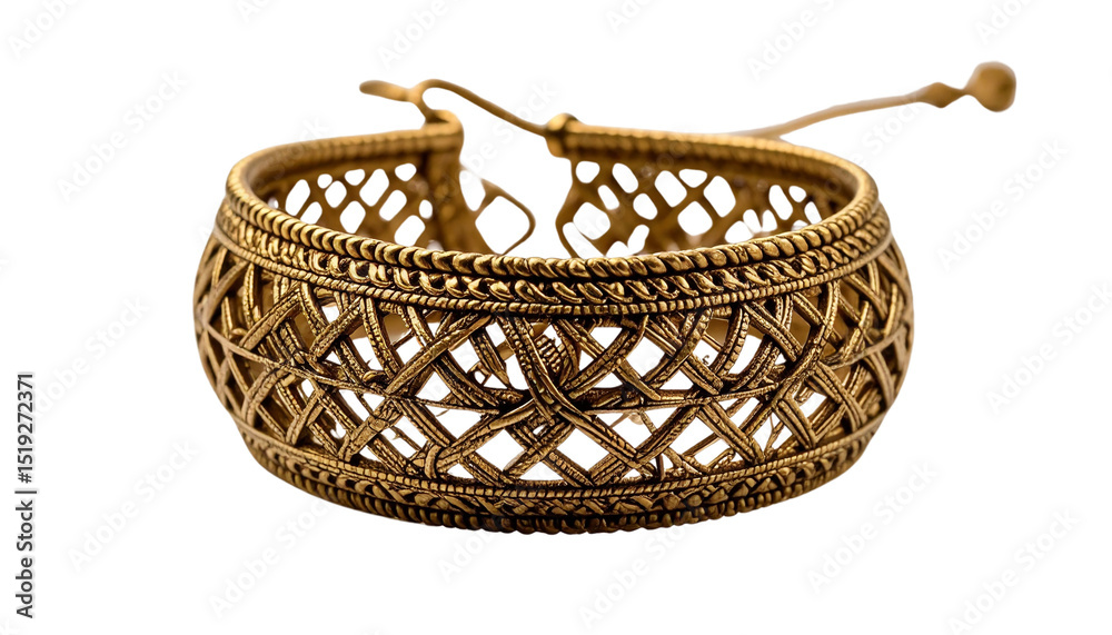 Obraz premium Elegant Woven Anklet with Refined Pattern Isolated on solid white Background Png