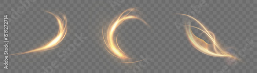 Magical golden comets with sparkling trails, swirls and soft glow. For fantasy effects, spell animations and magic illustrations.