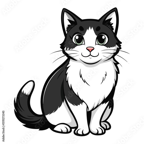 black and white cat