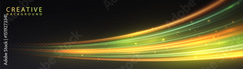 Abstract light flow of motion dynamics in bright colorful colors. For visual effects on the topic of speed and high-tech interfaces.