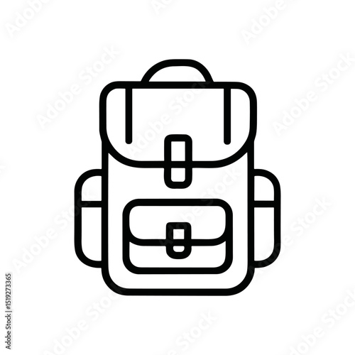 Backpack Outlined adventures await illustration design element