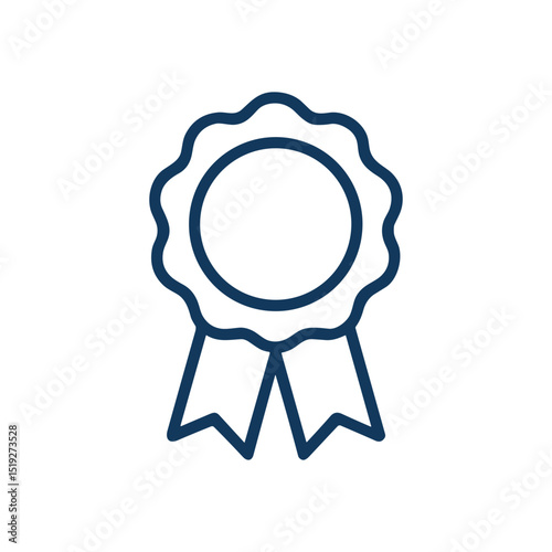 Blue ribbon rosette prize symbol illustration design element
