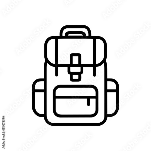 Bold backpack icon ready for adventure illustration design element