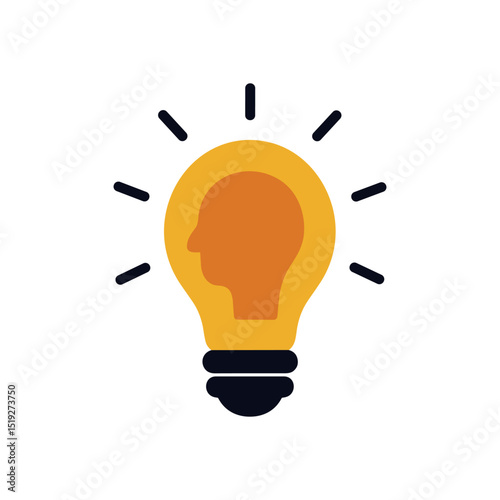Brilliant mind A lightbulb of intellect illustration design element