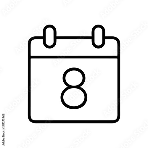 Calendar icon displaying number eight illustration design element