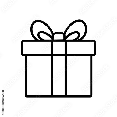 Delightful gift box outlined in black illustration design element