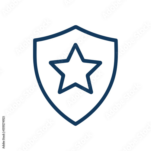 Emblem of achievement A star shield illustration design element