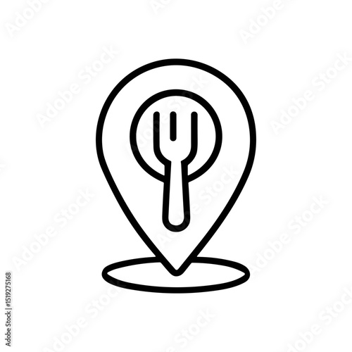 Food location marker icon  illustration design element