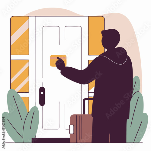 Rooms Hotel Booking Travel Minimal Vector Roundish Flat