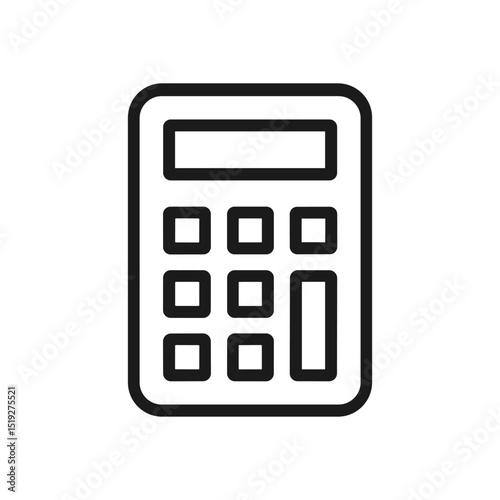 Line drawing of a calculator icon illustration design element