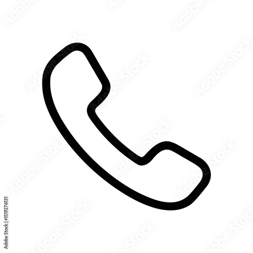 Phone handset outline icon on white illustration design element